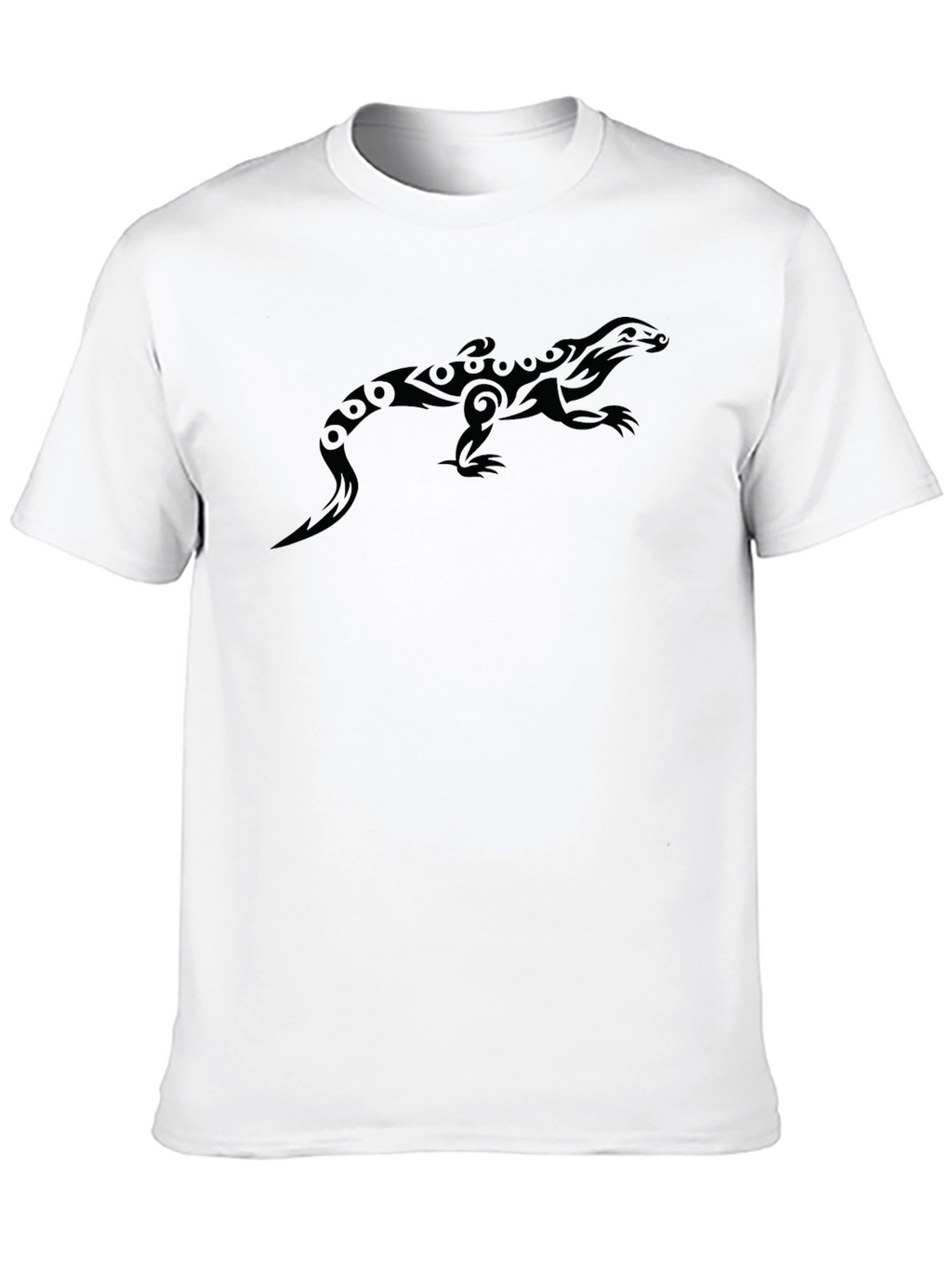 Cool Tribal Lizard Graphic Black T-Shirt