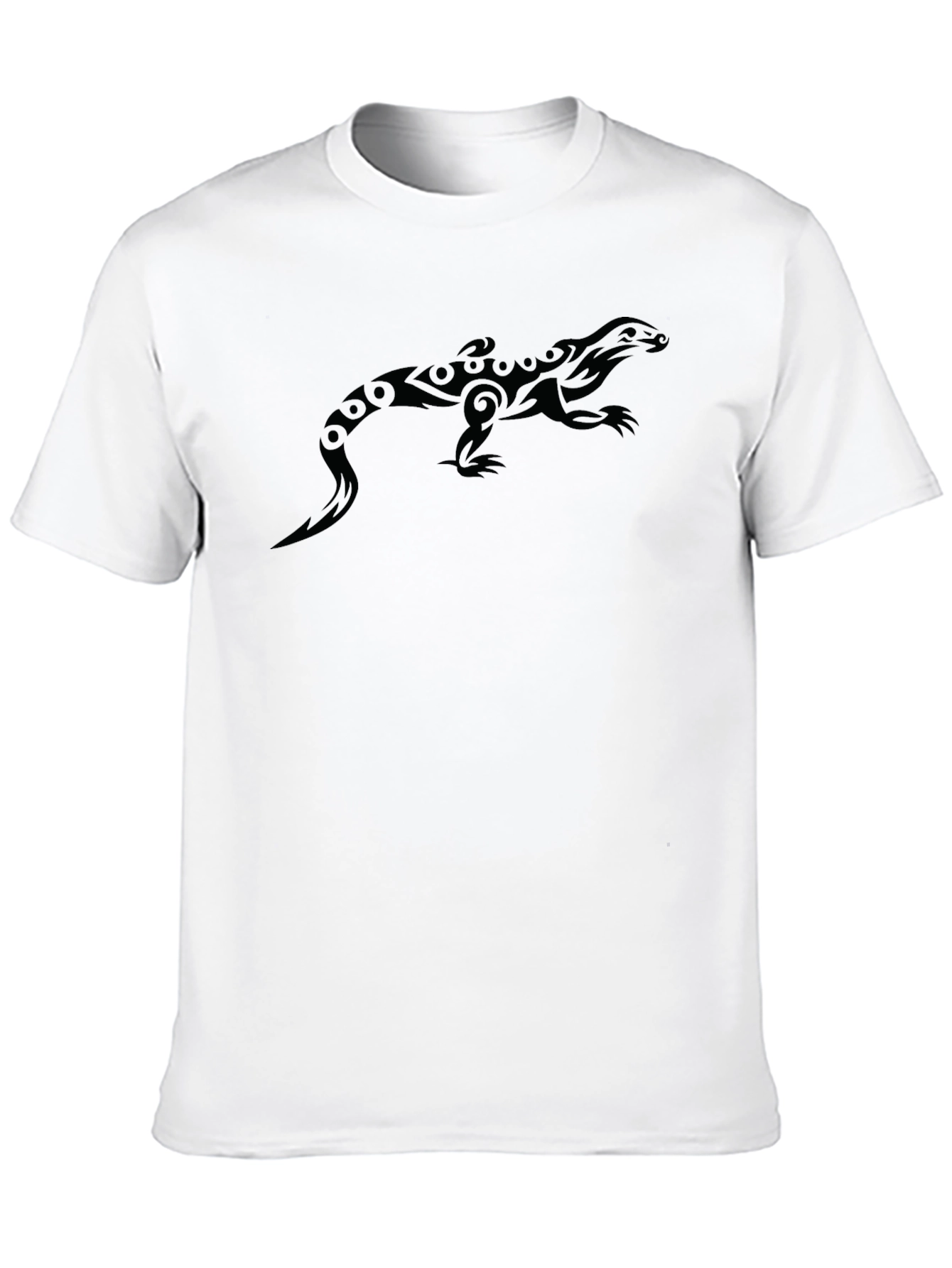 Cool Tribal Lizard Graphic Black T-Shirt