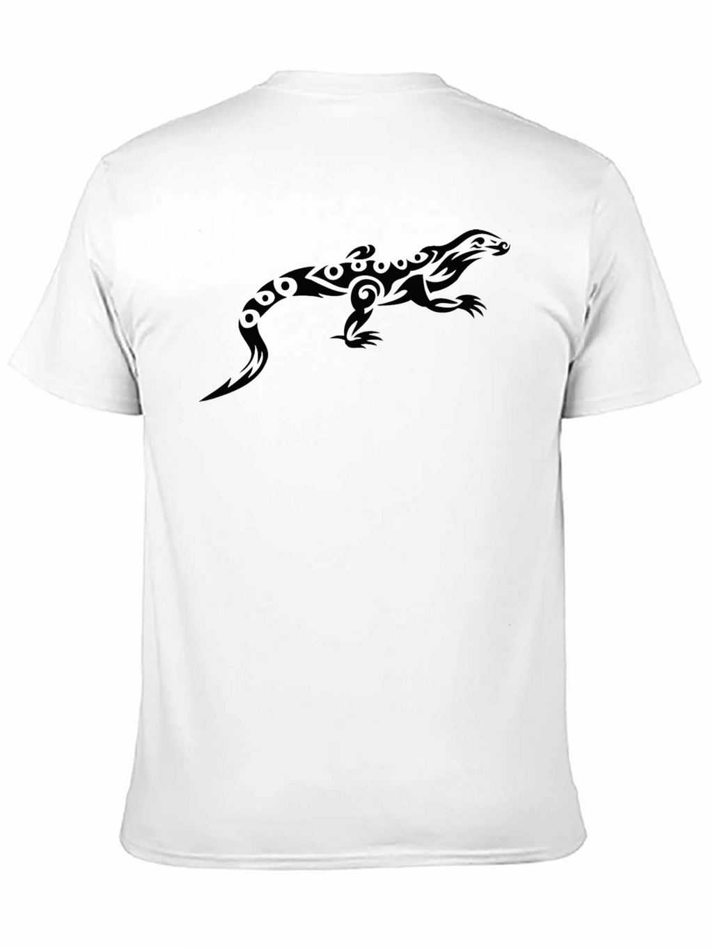 Cool Tribal Lizard Graphic Black T-Shirt