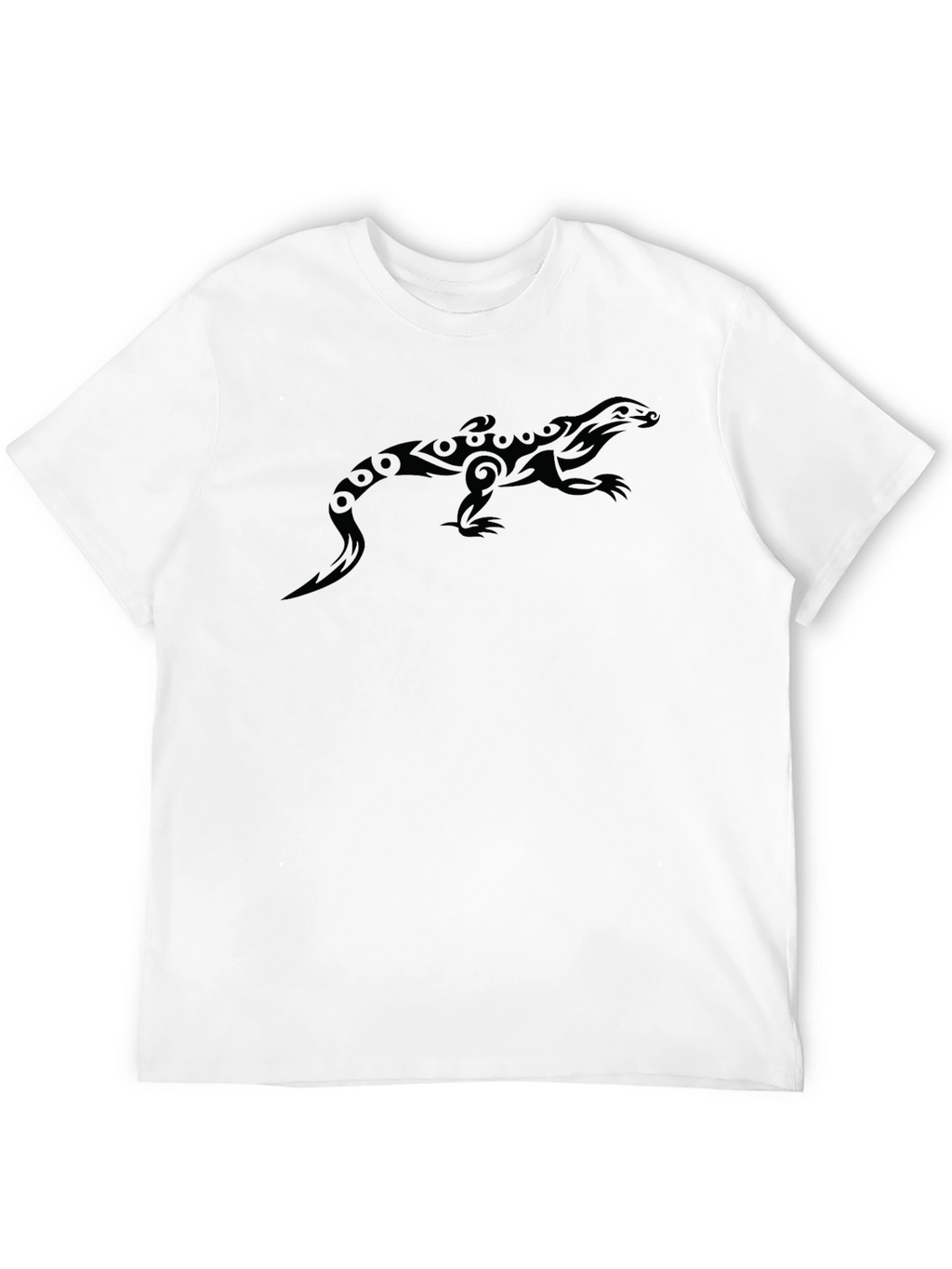 Cool Tribal Lizard Graphic Black T-Shirt