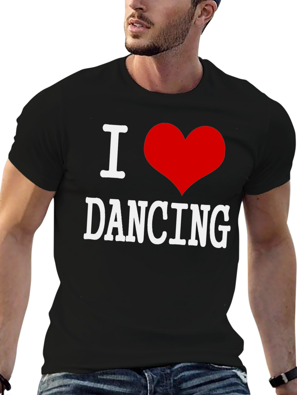I Love Dancing T-Shirt - Black Cotton Graphic Tee