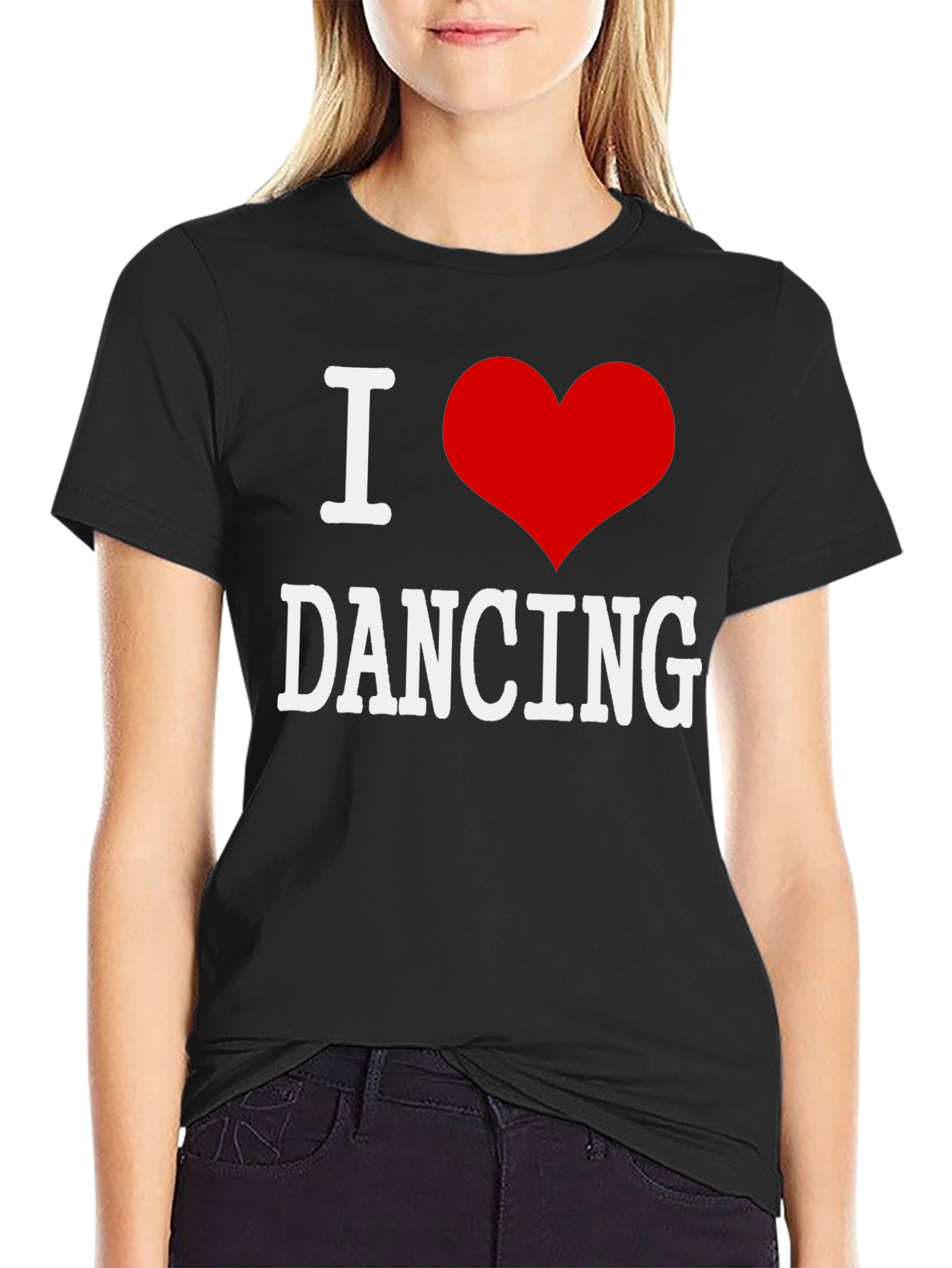I Love Dancing T-Shirt - Black Cotton Graphic Tee