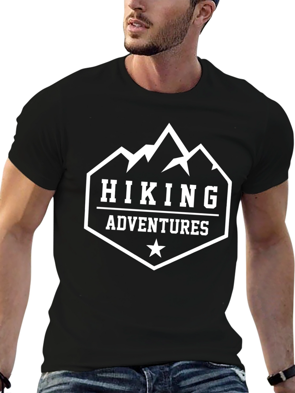 Hiking Adventures Black Graphic T-Shirt