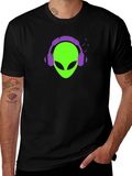 Alien Headphone T-Shirt - Black Tee