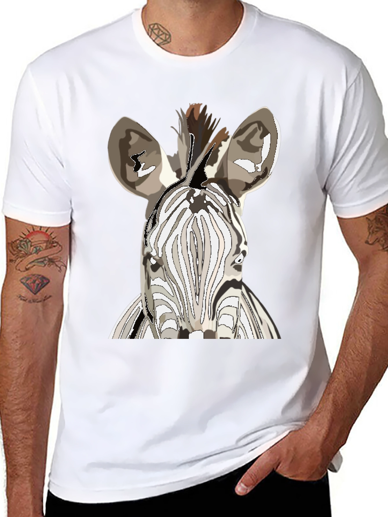 Zebra Graphic T-Shirt - Stylish Animal Print Tee
