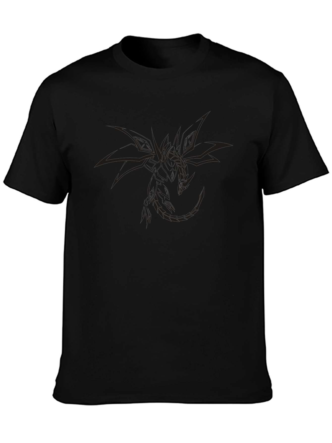 Mens Black Dragon Graphic Tee - Casual Comfort