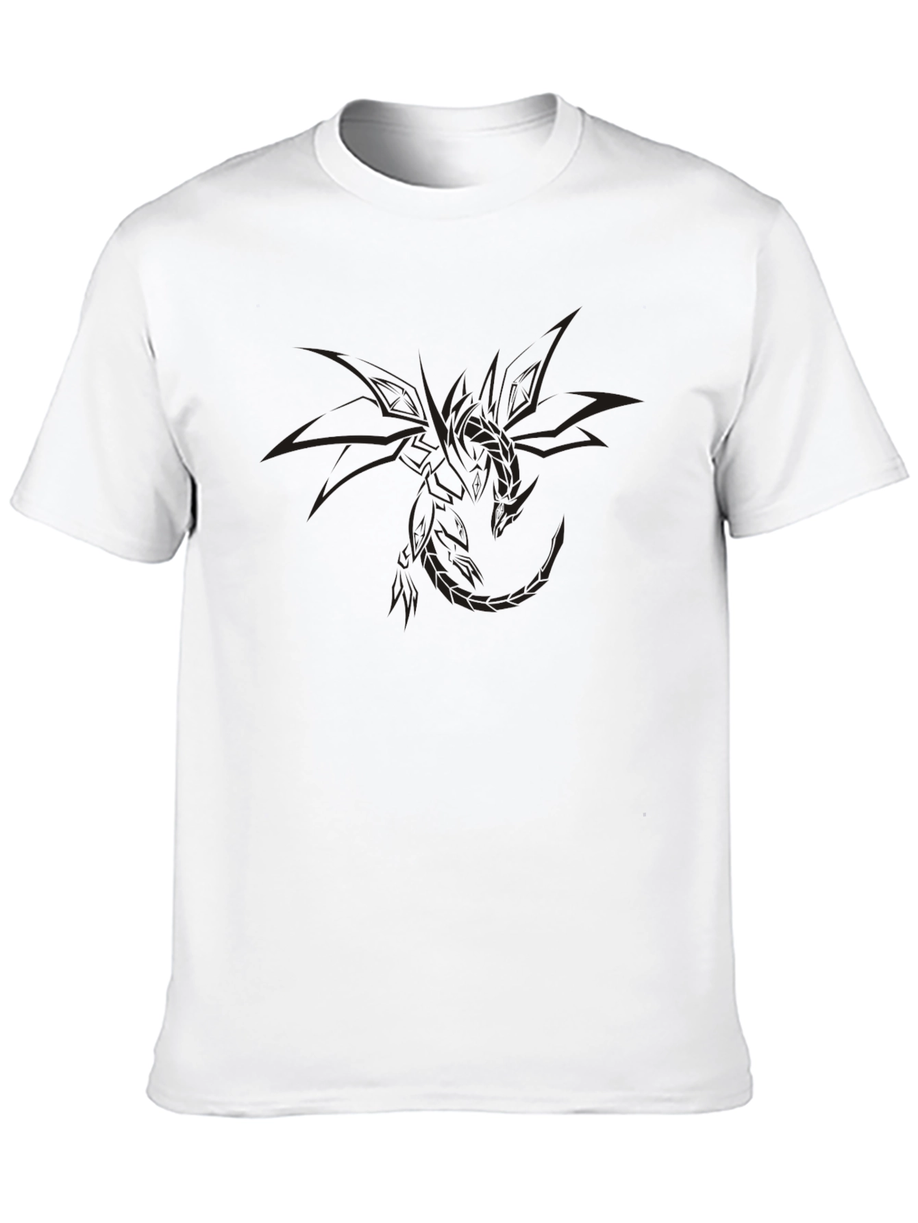 Mens Black Dragon Graphic Tee - Casual Comfort