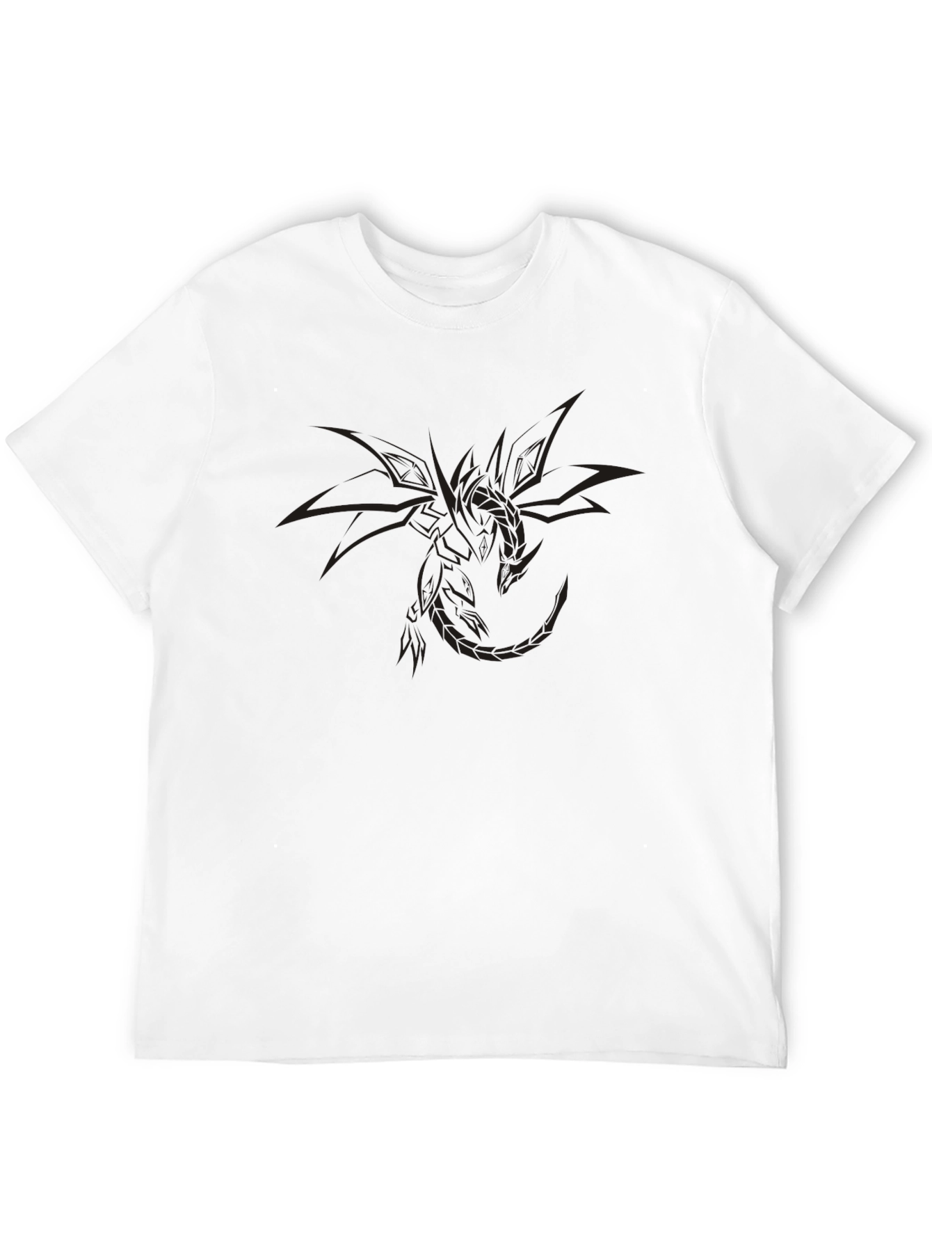 Mens Black Dragon Graphic Tee - Casual Comfort