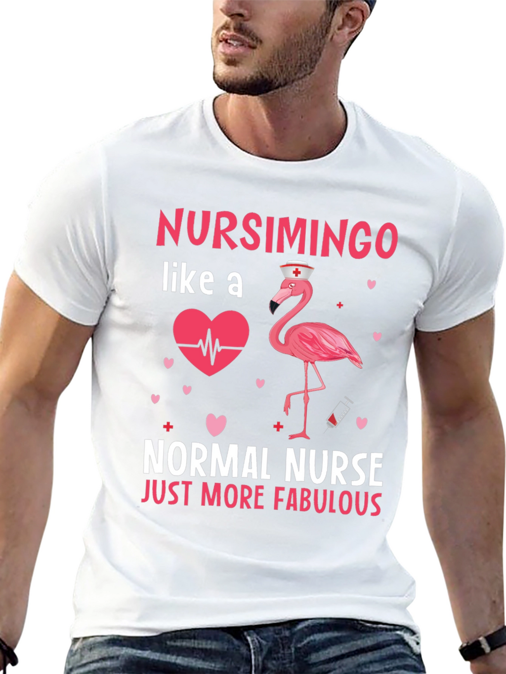 Nursimingo Nurse T-Shirt - Fabulous Flamingo Design