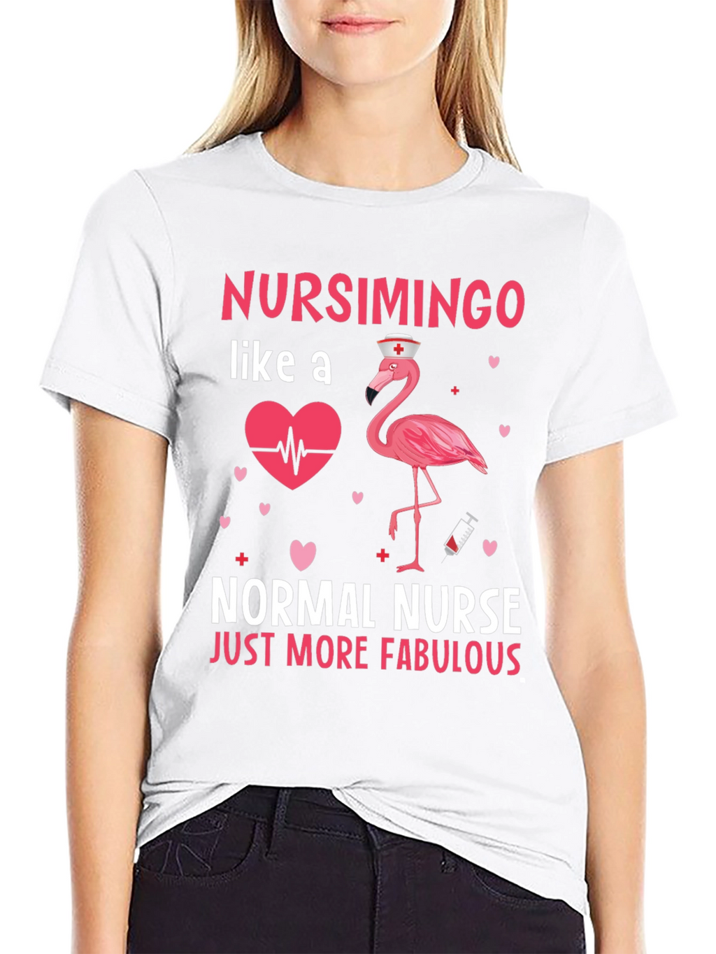 Nursimingo Nurse T-Shirt - Fabulous Flamingo Design