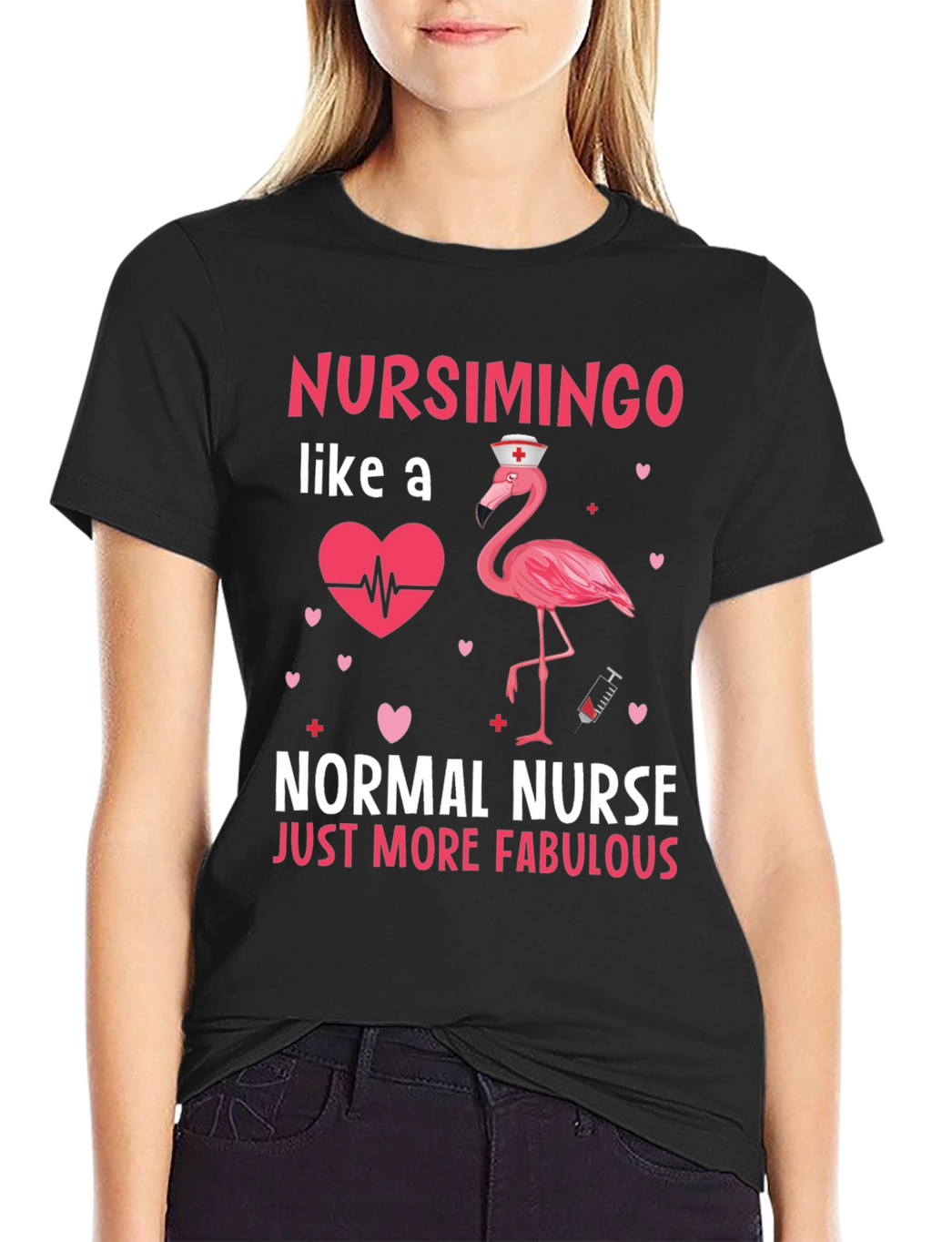 Nursimingo Nurse T-Shirt - Fabulous Flamingo Design
