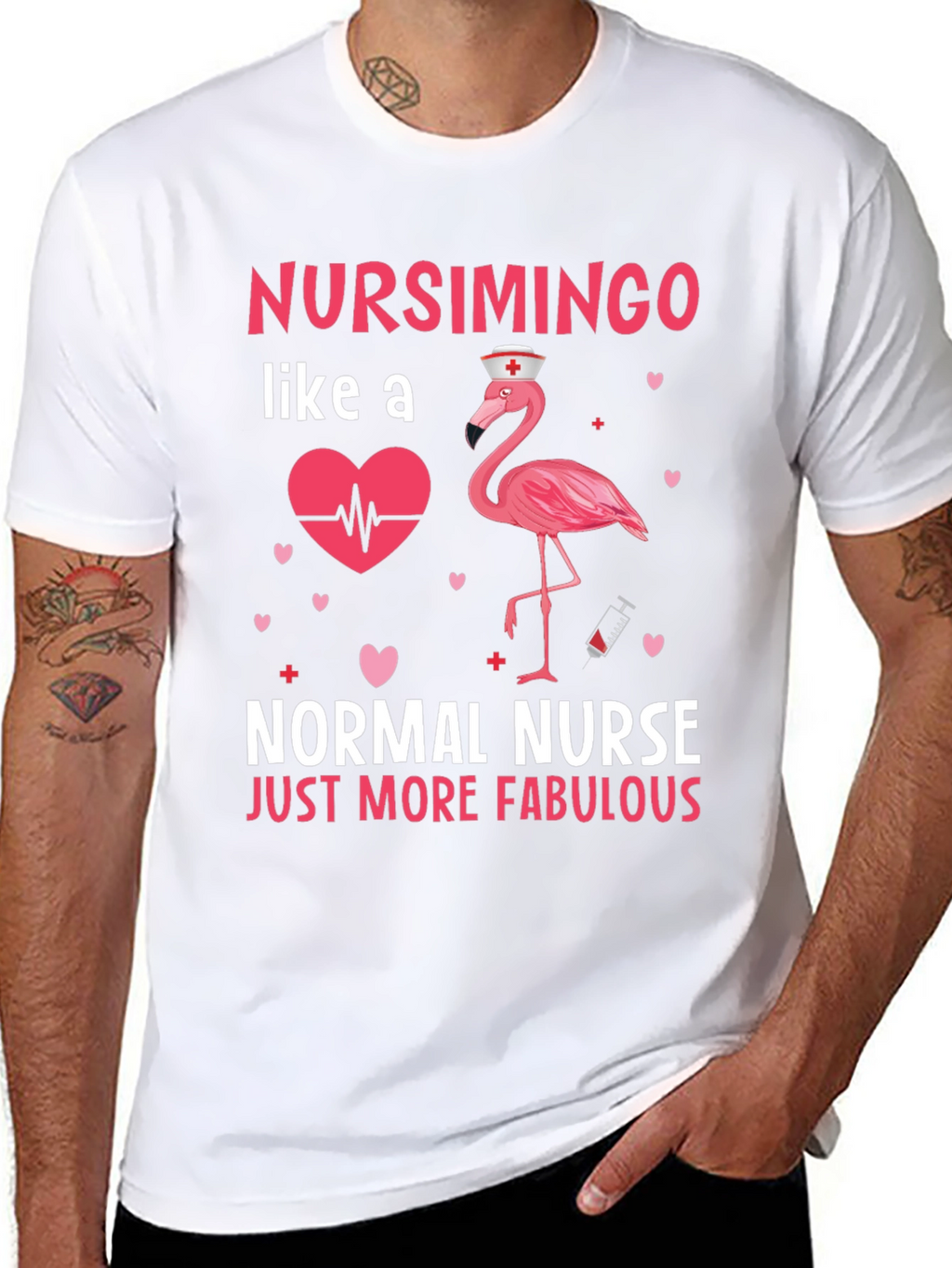 Nursimingo Nurse T-Shirt - Fabulous Flamingo Design