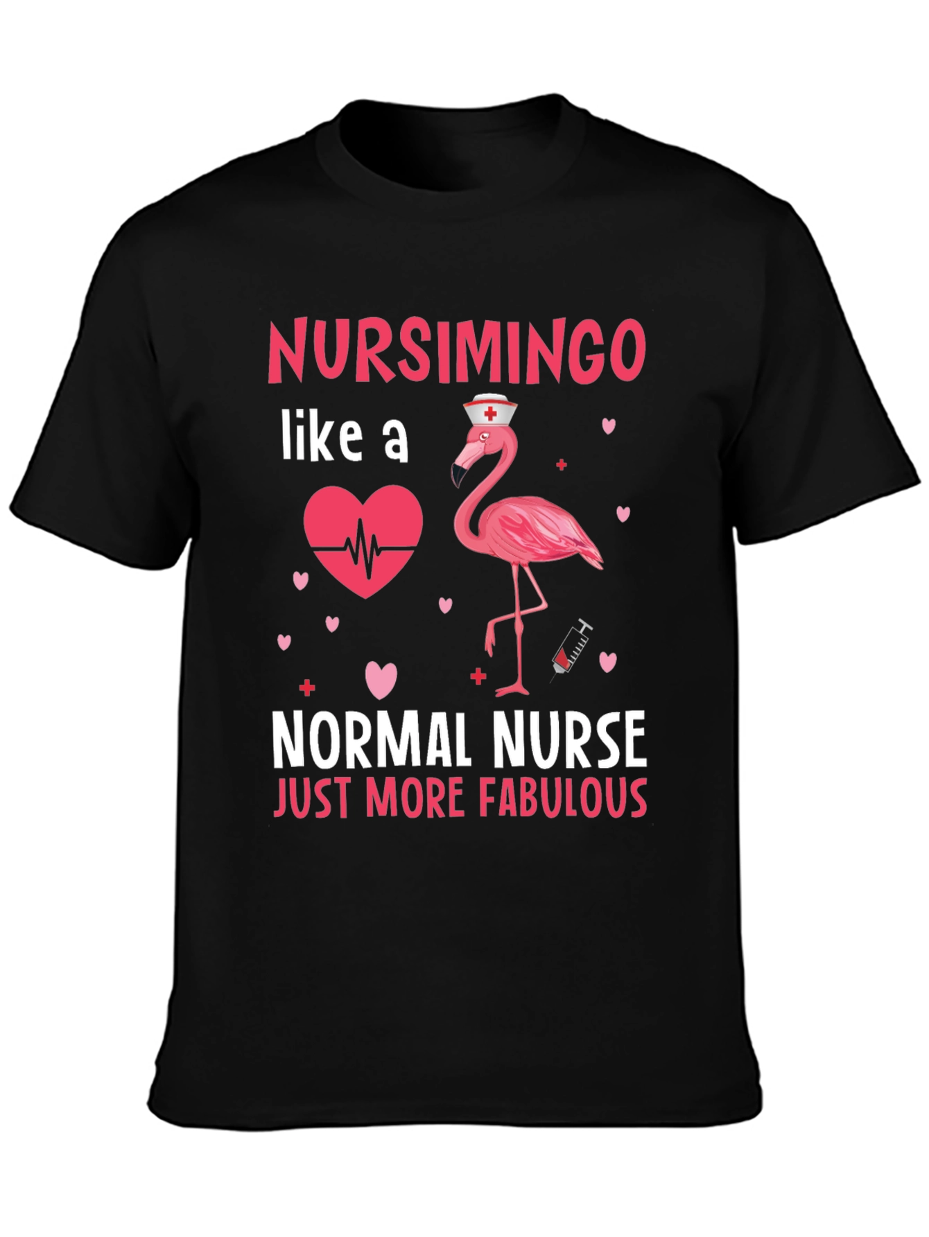 Nursimingo Nurse T-Shirt - Fabulous Flamingo Design