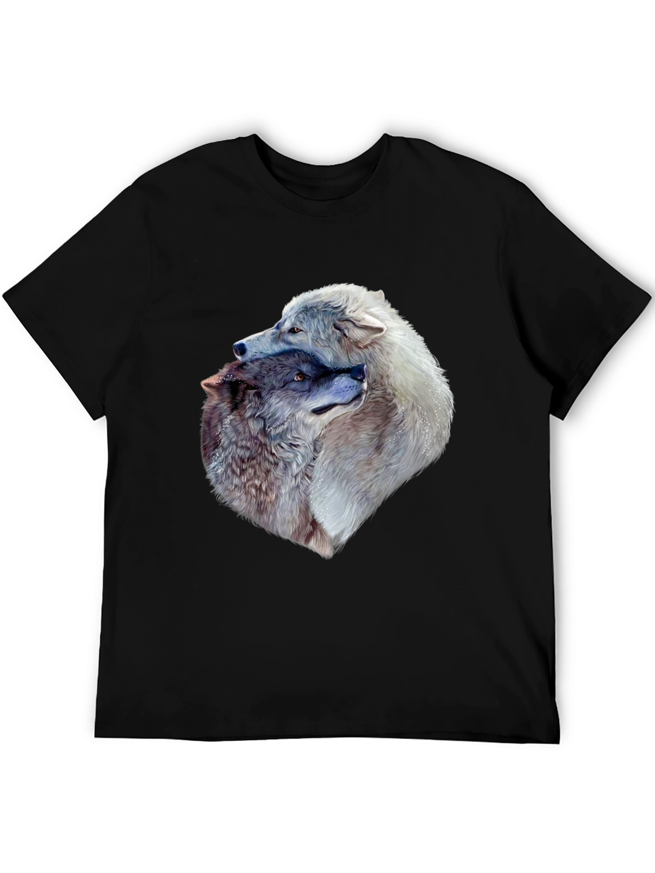 Wolf Pack Graphic Tee - Black Cotton T-Shirt