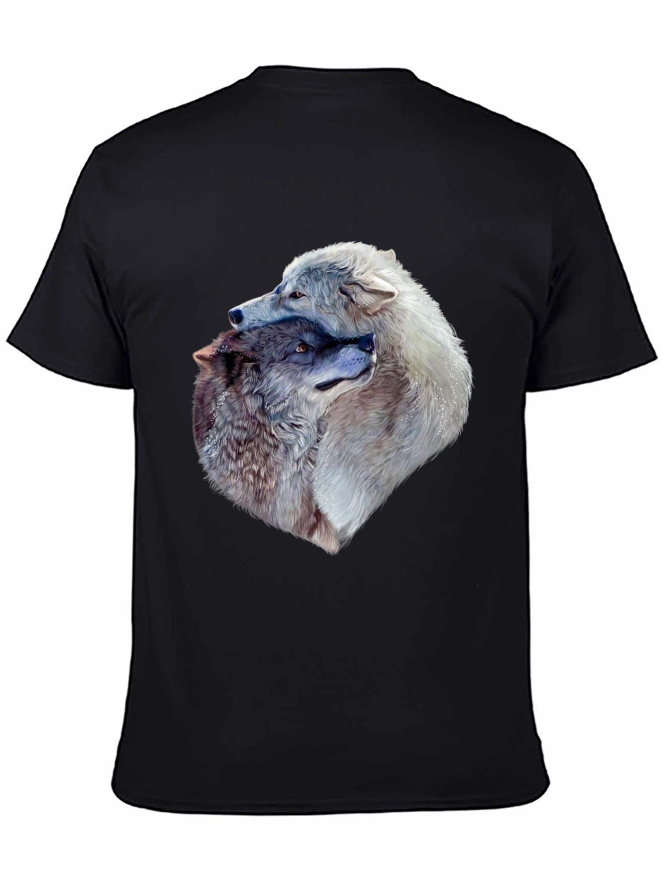 Wolf Pack Graphic Tee - Black Cotton T-Shirt