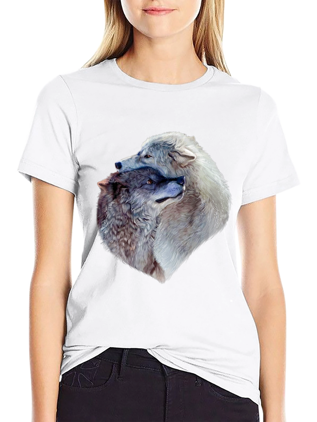 Wolf Pack Graphic Tee - Black Cotton T-Shirt