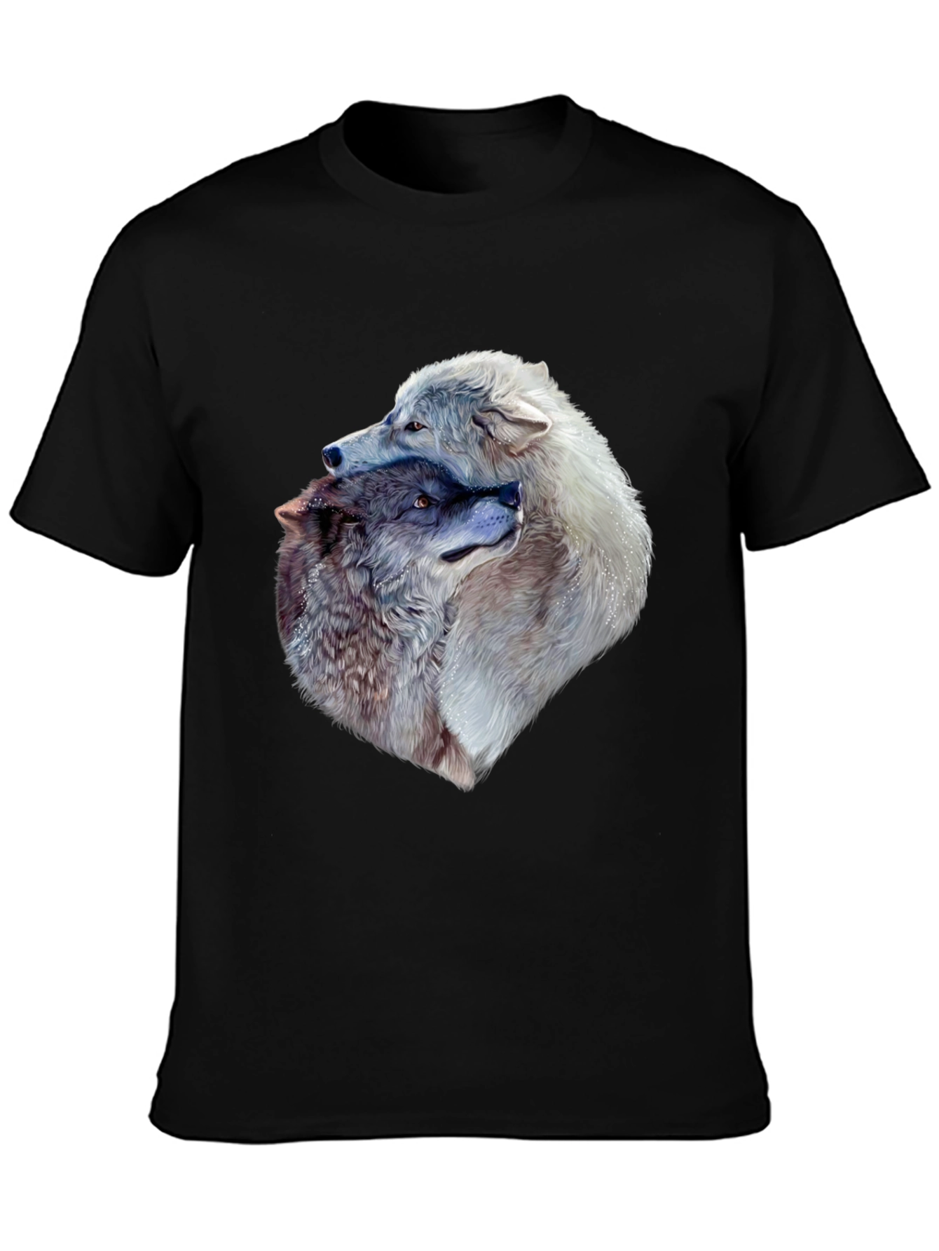 Wolf Pack Graphic Tee - Black Cotton T-Shirt