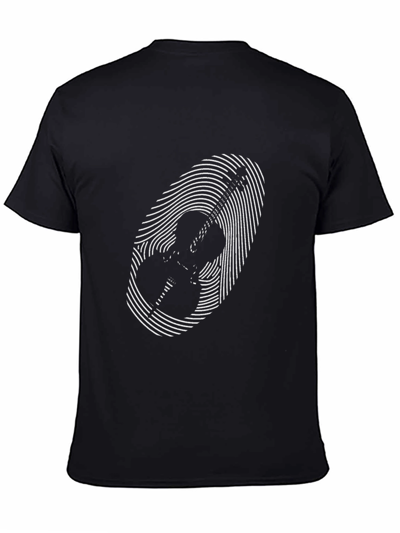 Guitar Fingerprint T-Shirt - Black Music Tee