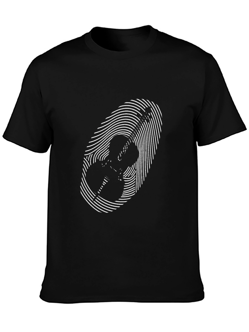 Guitar Fingerprint T-Shirt - Black Music Tee