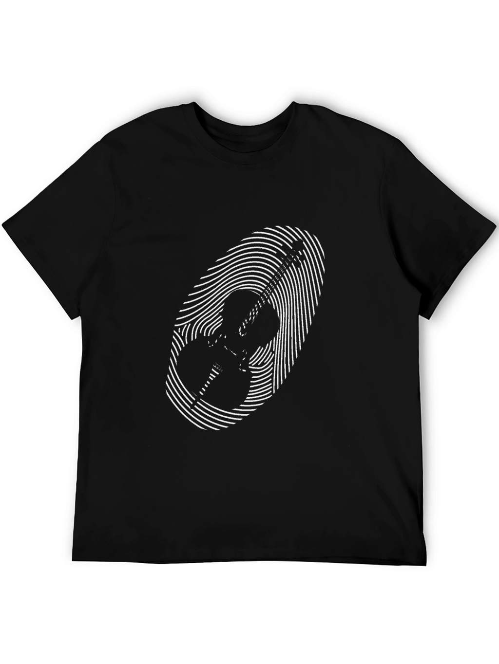 Guitar Fingerprint T-Shirt - Black Music Tee