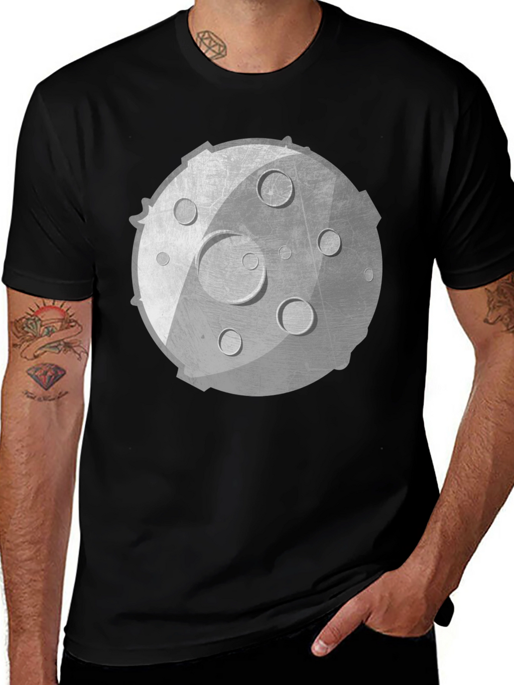Lunar Graphic Tee - Unisex Black Cotton Shirt