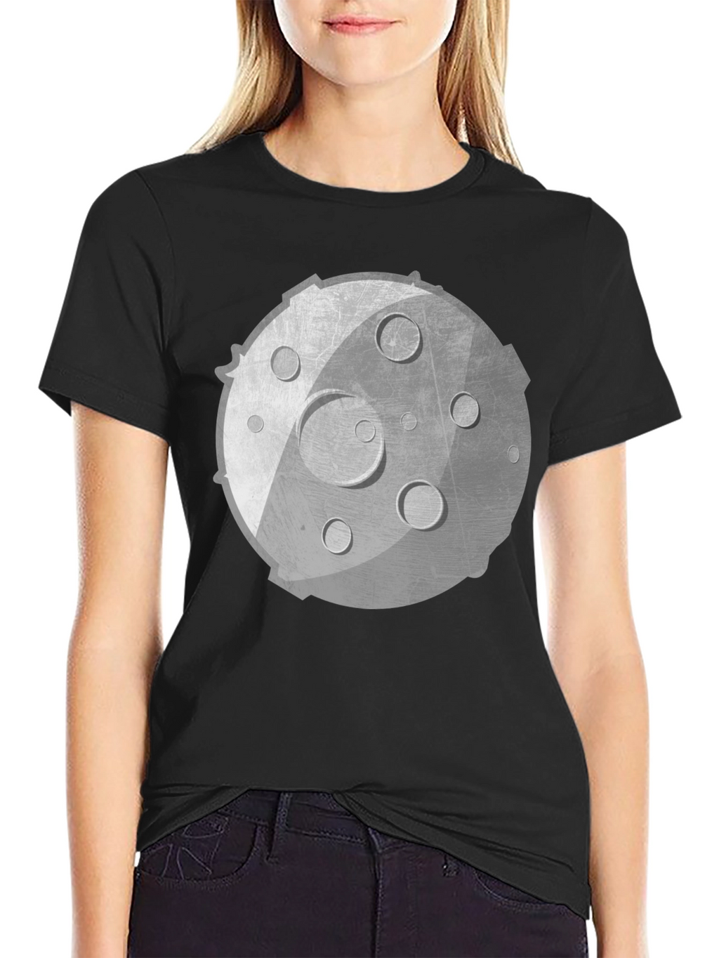 Lunar Graphic Tee - Unisex Black Cotton Shirt