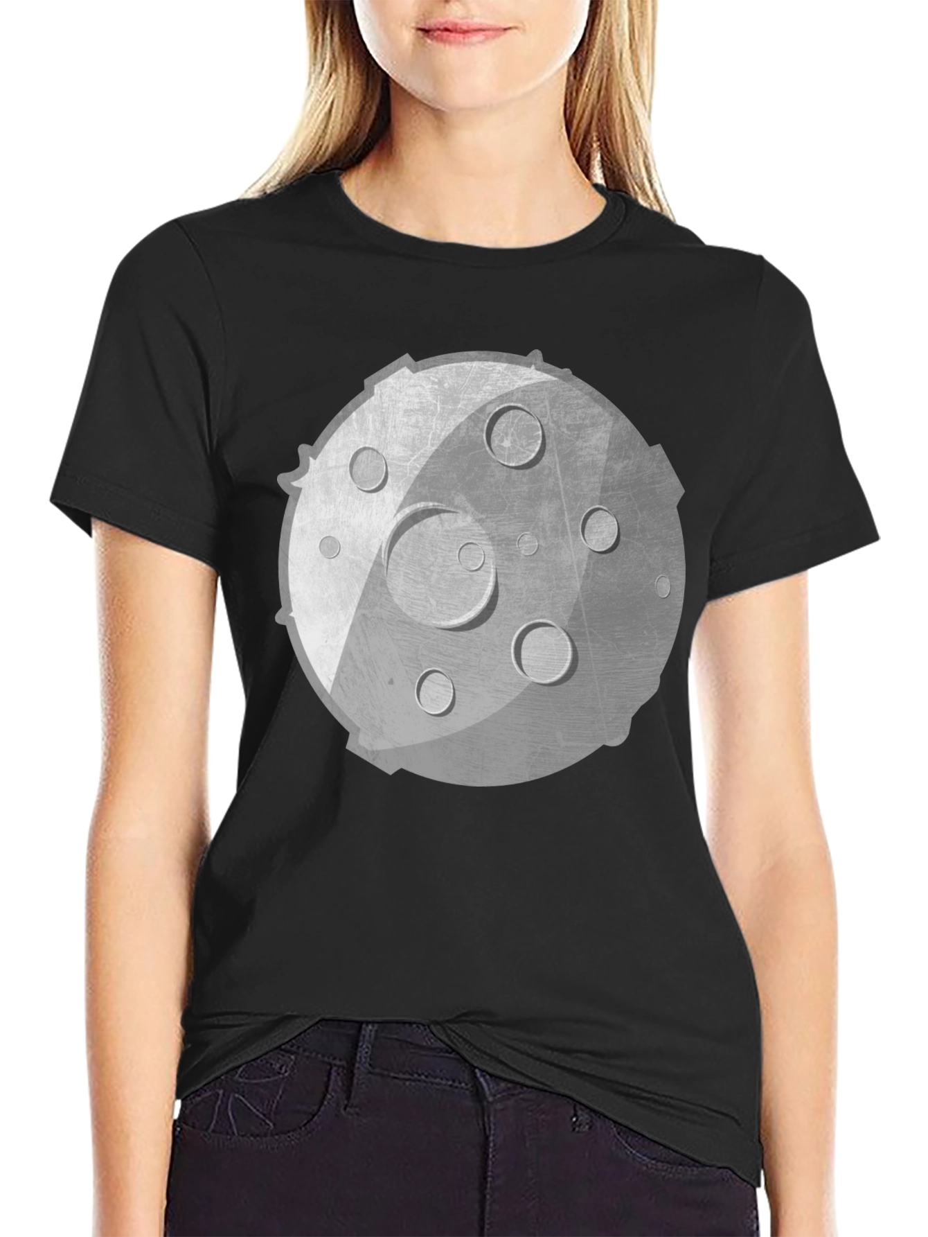 Lunar Graphic Tee - Unisex Black Cotton Shirt