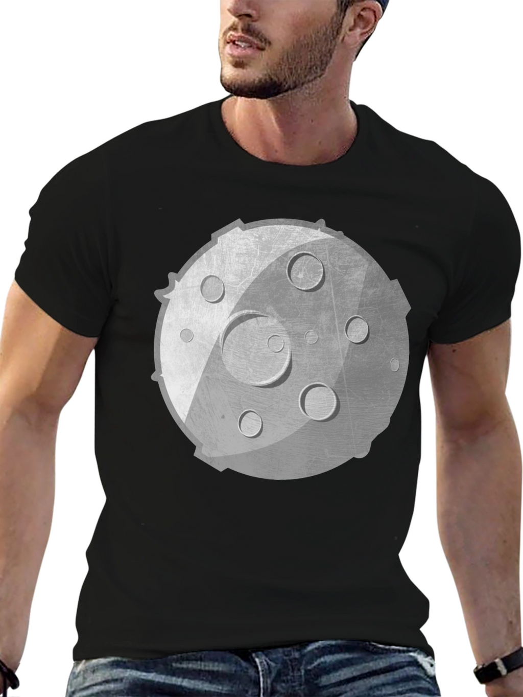 Lunar Graphic Tee - Unisex Black Cotton Shirt