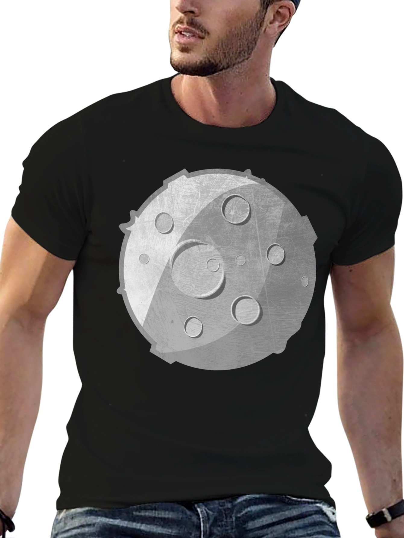 Lunar Graphic Tee - Unisex Black Cotton Shirt