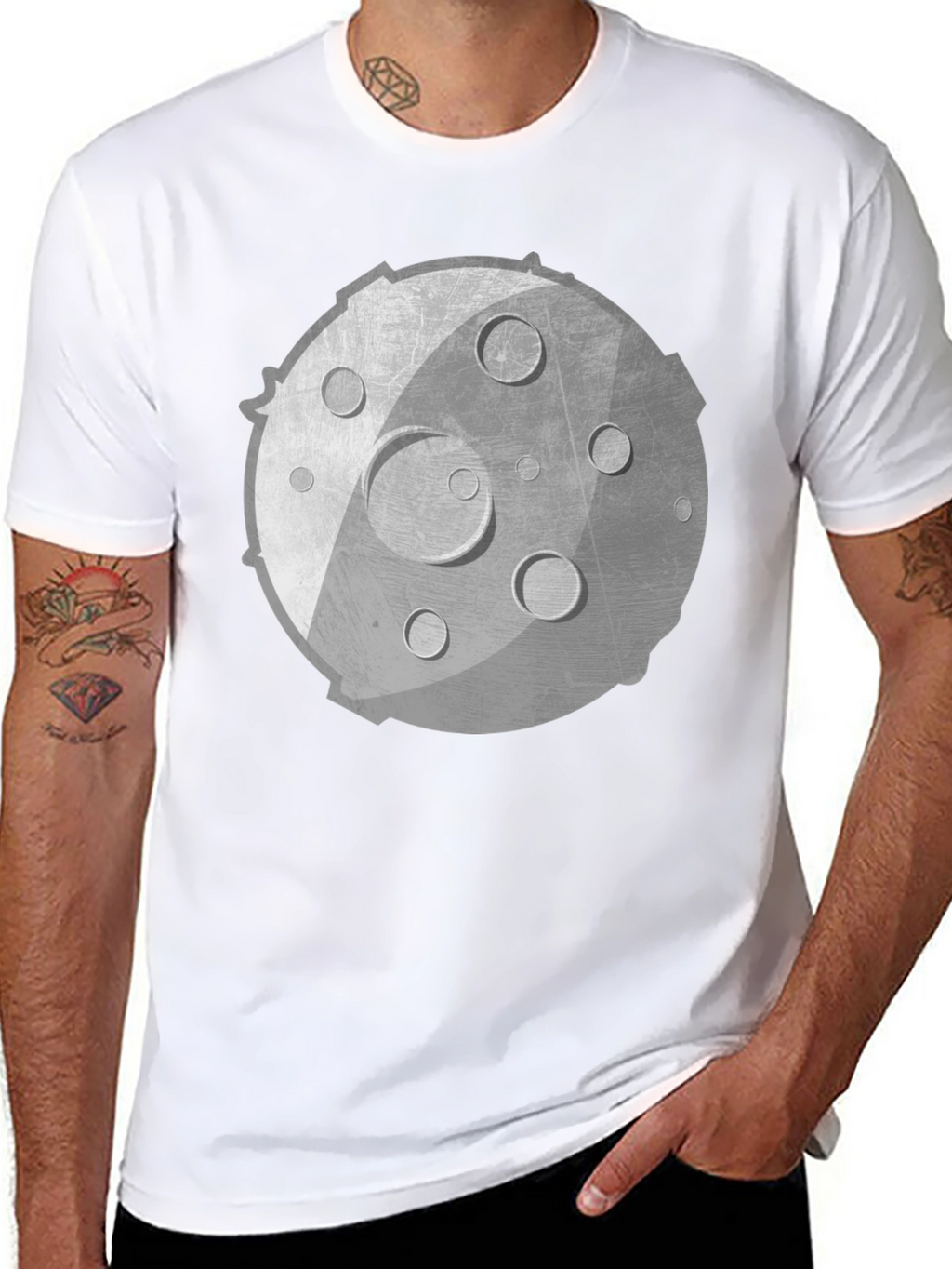 Lunar Graphic Tee - Unisex Black Cotton Shirt