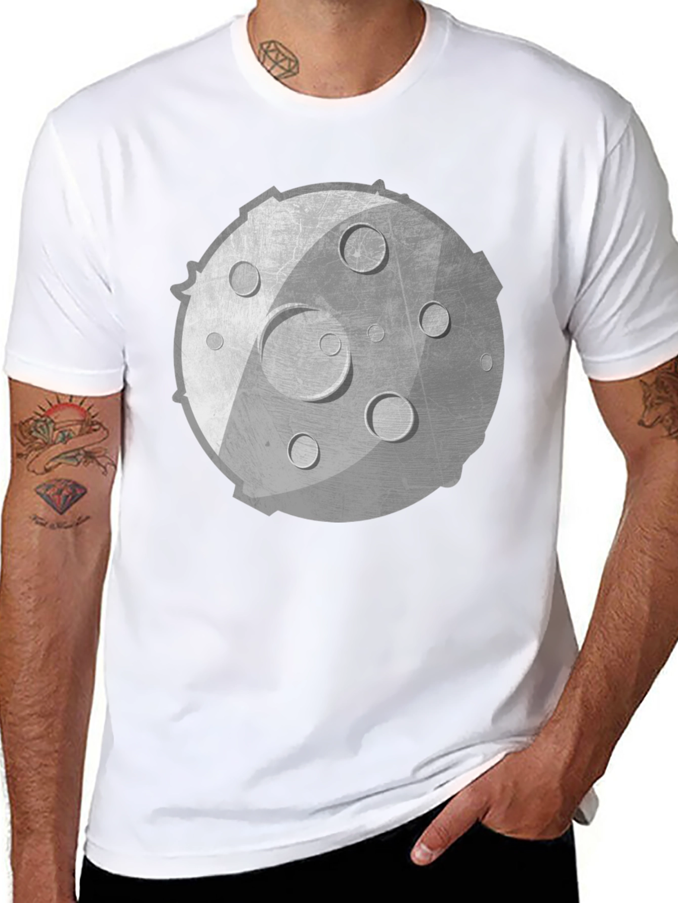 Lunar Graphic Tee - Unisex Black Cotton Shirt
