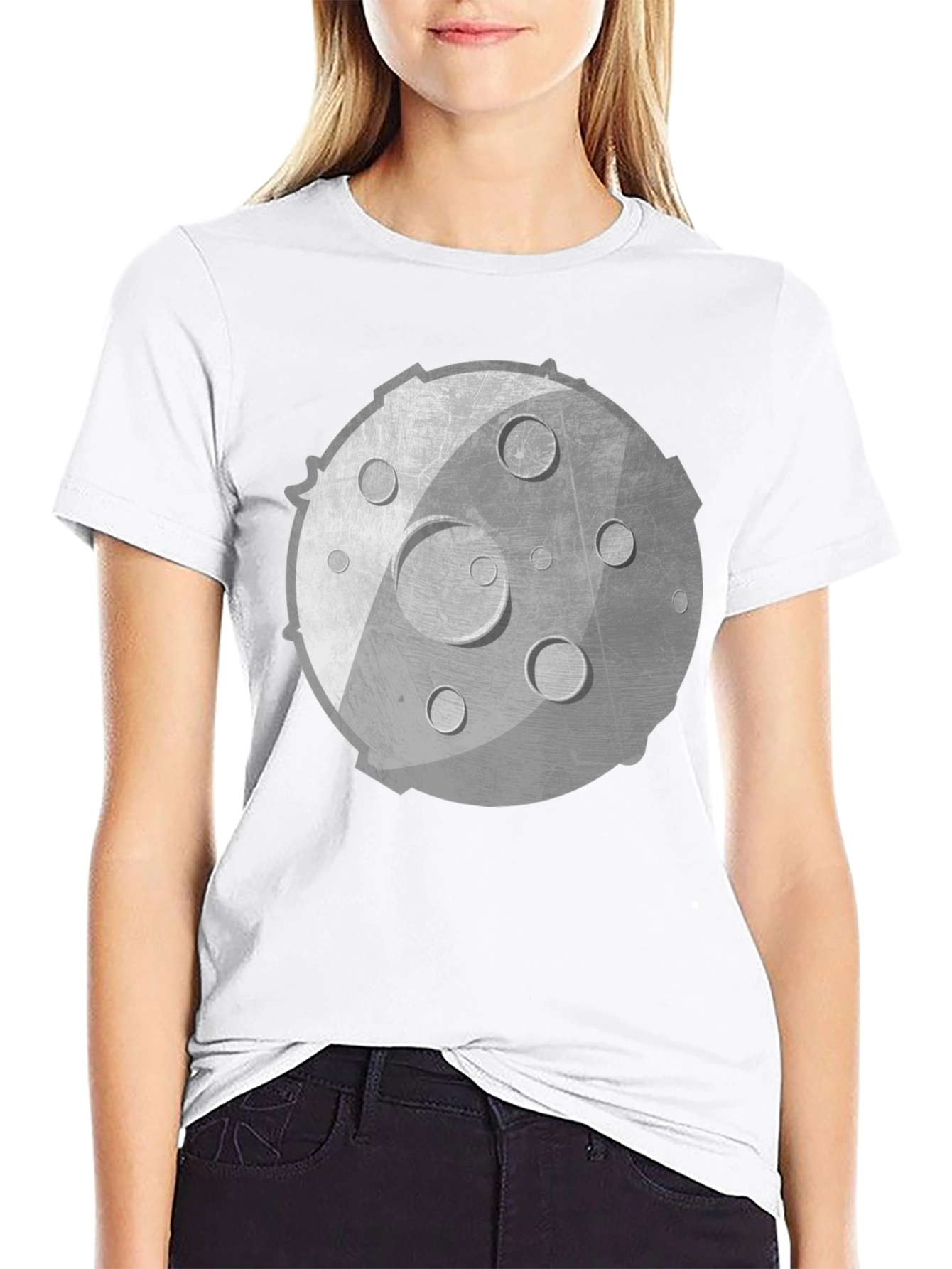 Lunar Graphic Tee - Unisex Black Cotton Shirt