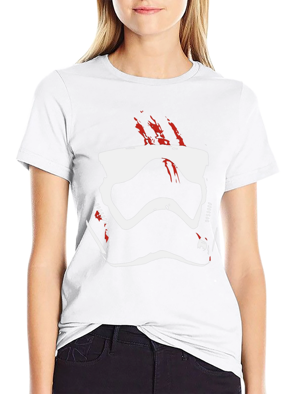 Stormtrooper Helmet Graphic Tee - Black Cotton Blend