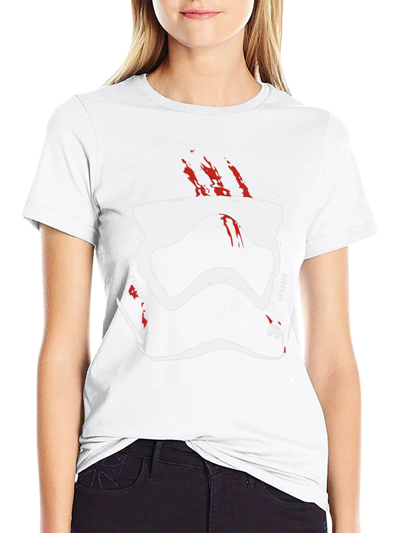 Stormtrooper Helmet Graphic Tee - Black Cotton Blend