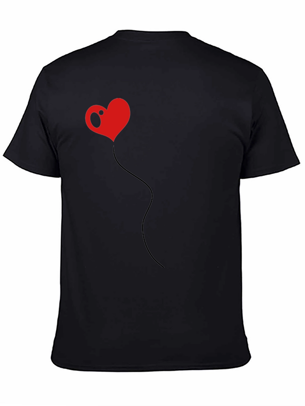 Heart Balloon Black T-Shirt - Unique Design