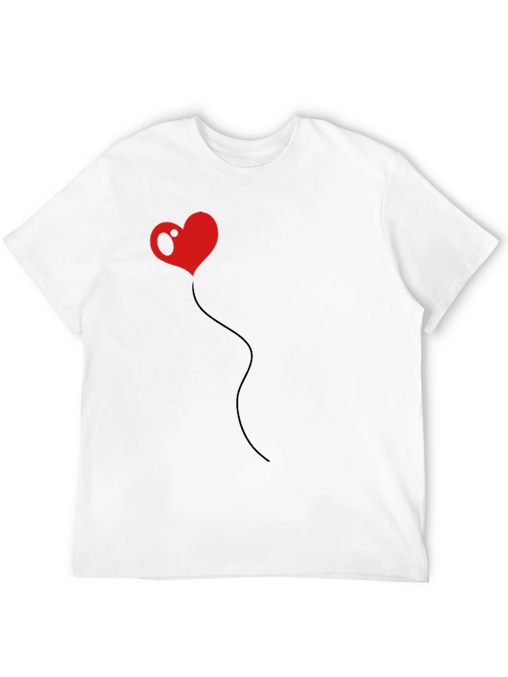 Heart Balloon Black T-Shirt - Unique Design