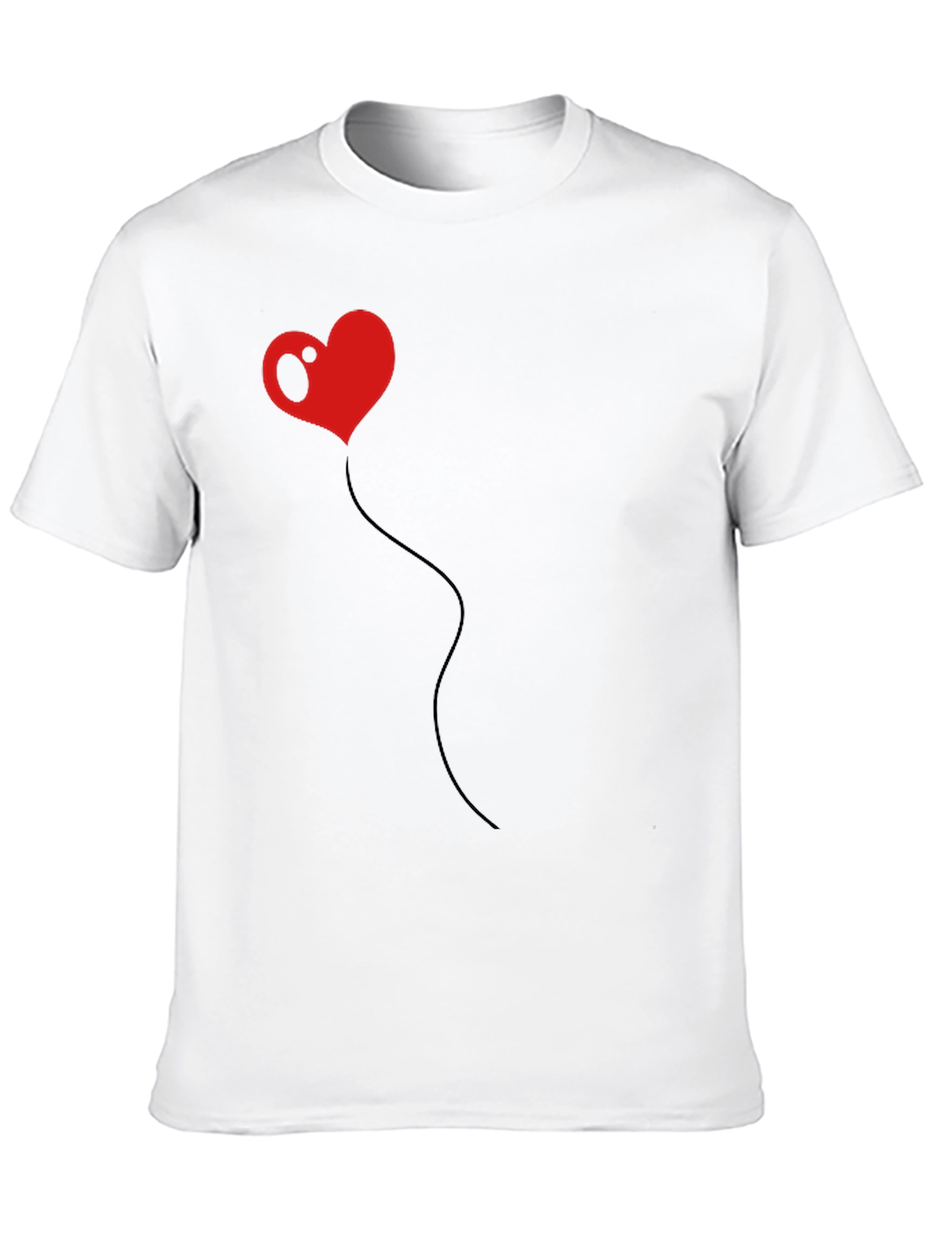 Heart Balloon Black T-Shirt - Unique Design