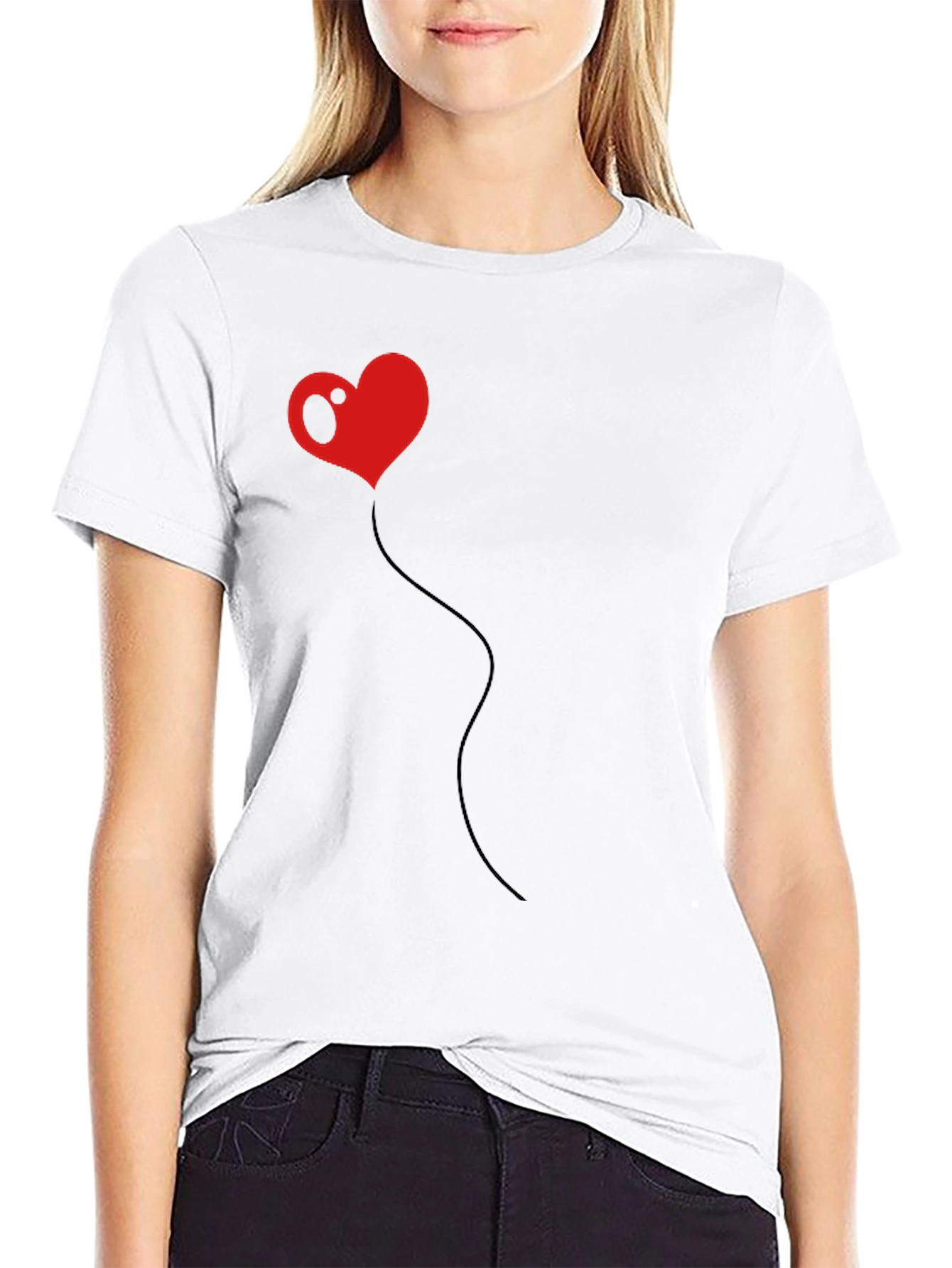 Heart Balloon Black T-Shirt - Unique Design