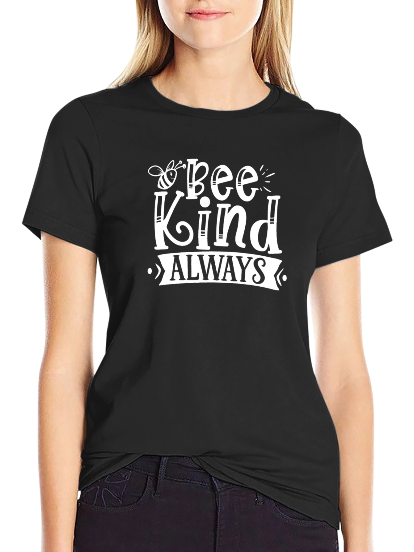 Bee Kind Always Graphic Tee - Black Unisex T-Shirt