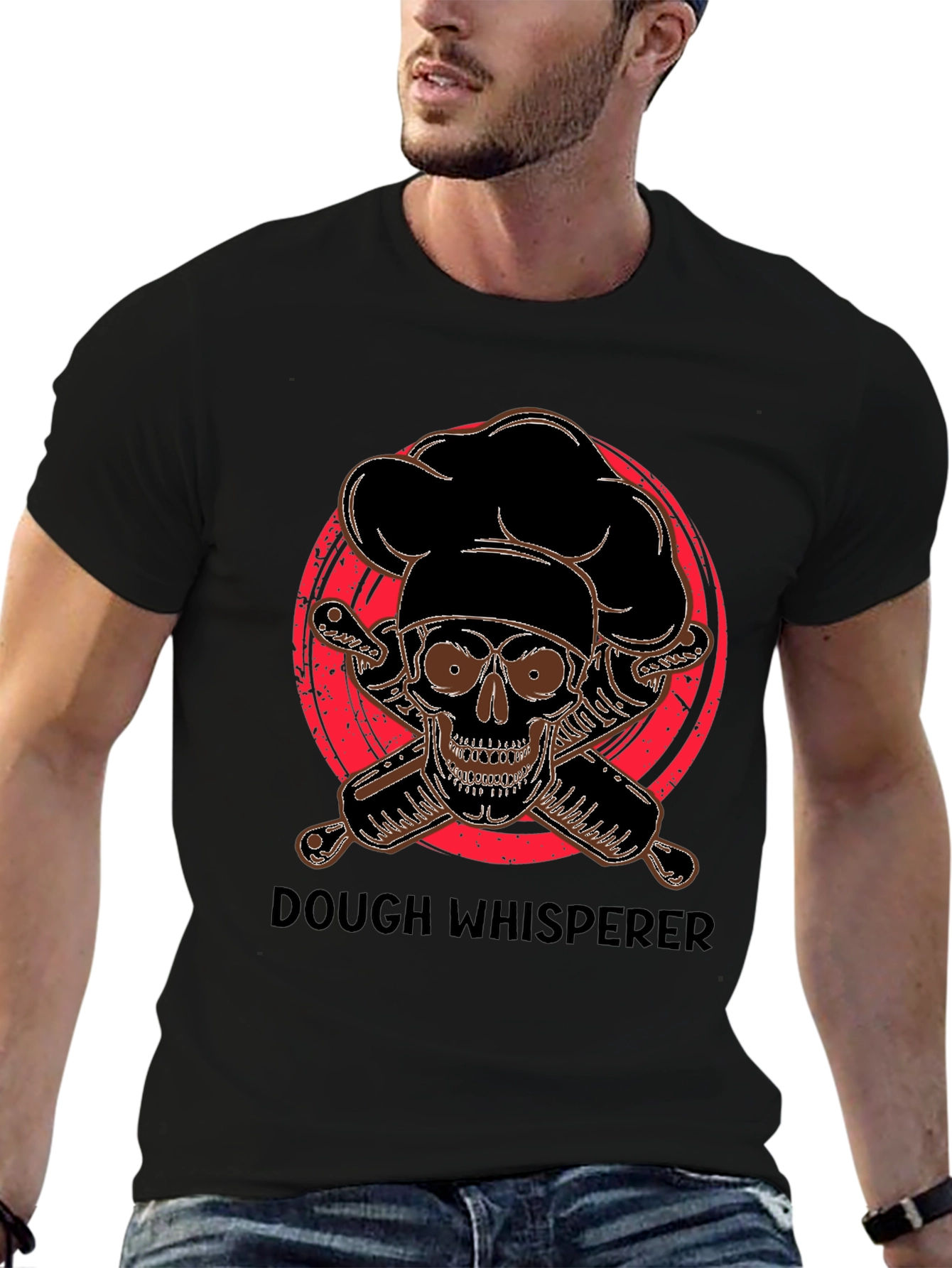 Dough Whisperer Skull Baker T-Shirt