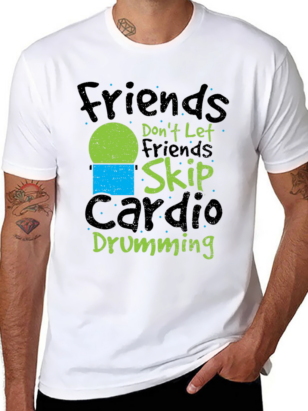 Friends Dont Let Friends Skip Cardio Drumming Black T-Shirt