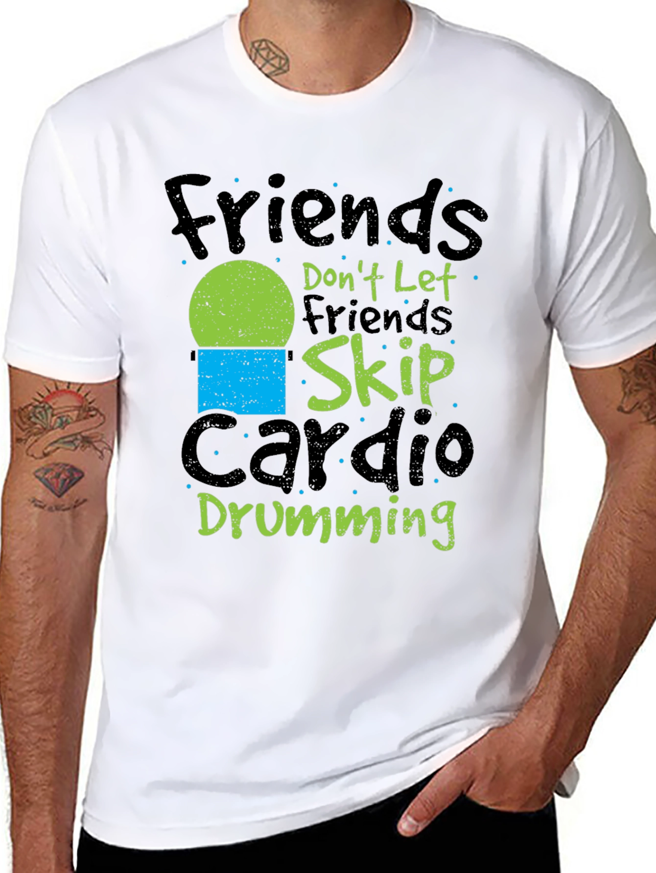 Friends Dont Let Friends Skip Cardio Drumming Black T-Shirt