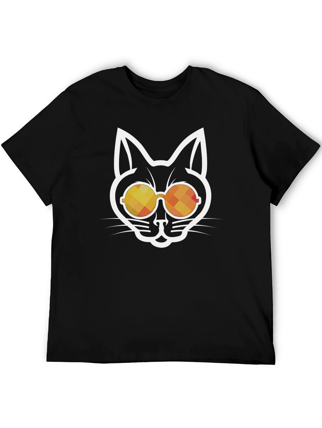 Cool Cat Sunglasses Graphic Tee - Black Cotton Blend