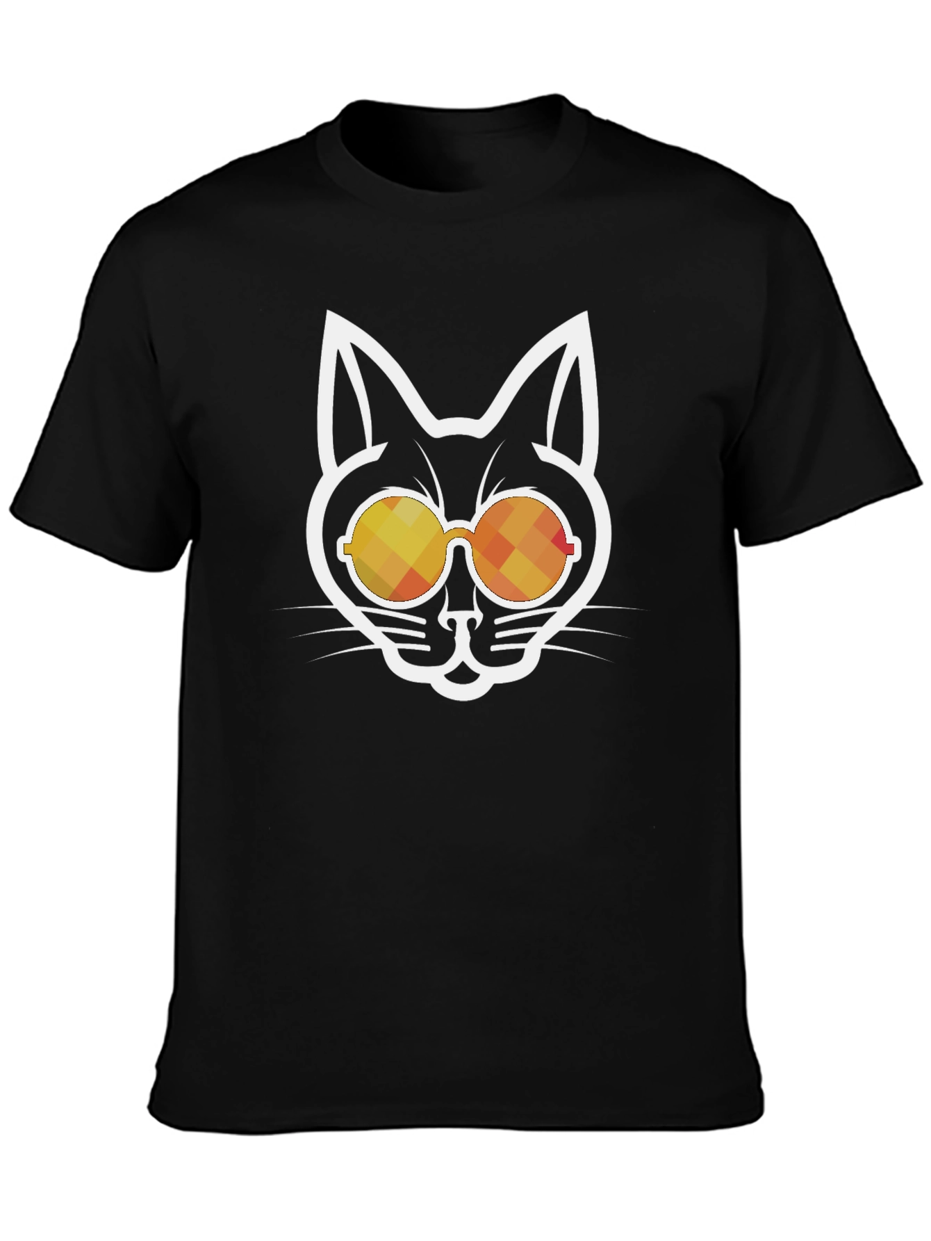 Cool Cat Sunglasses Graphic Tee - Black Cotton Blend