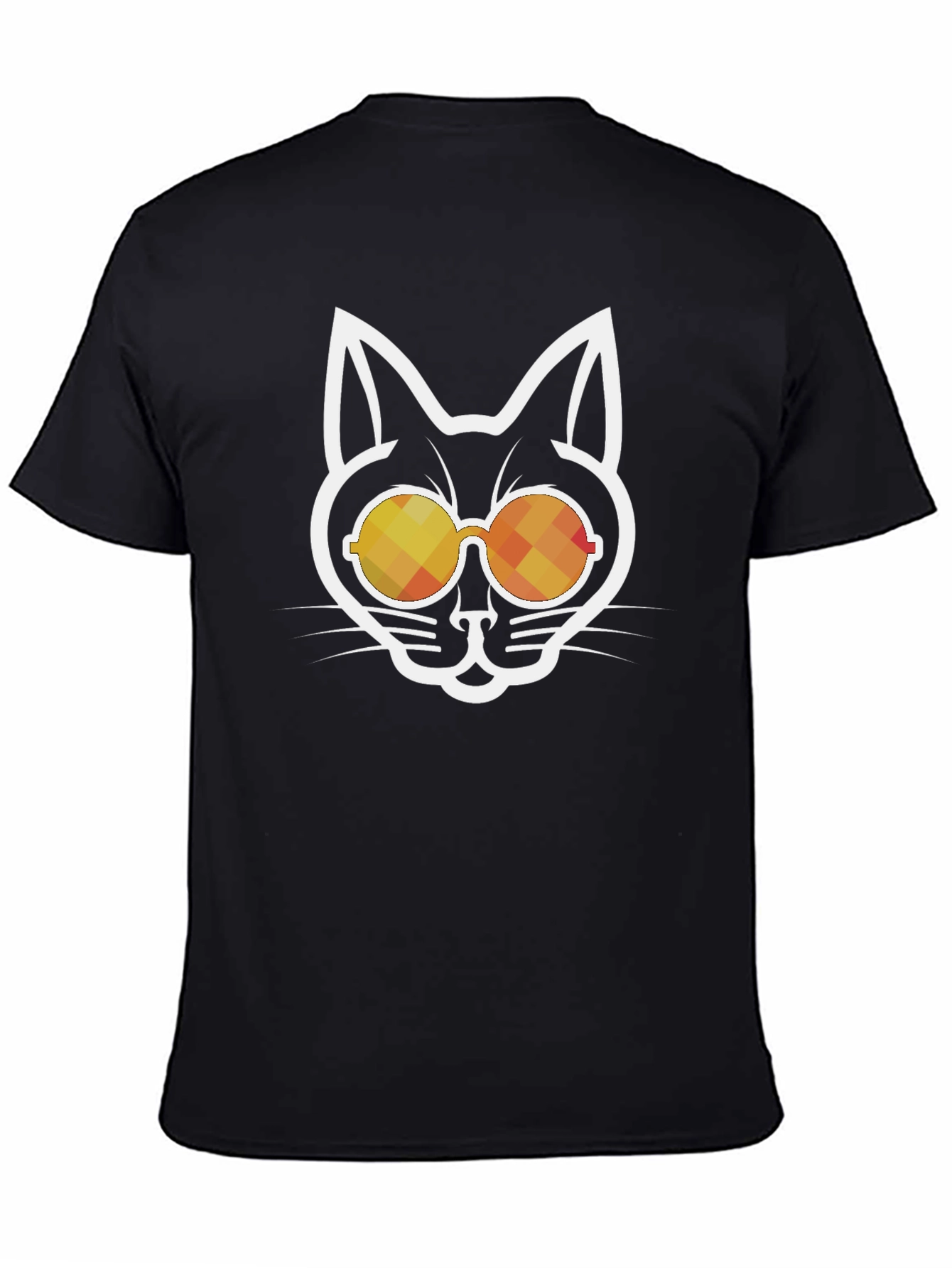 Cool Cat Sunglasses Graphic Tee - Black Cotton Blend