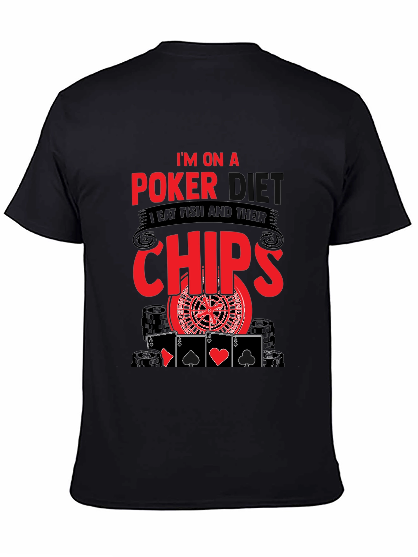 Poker Diet T-Shirt - Eat Chips Funny Poker Tee