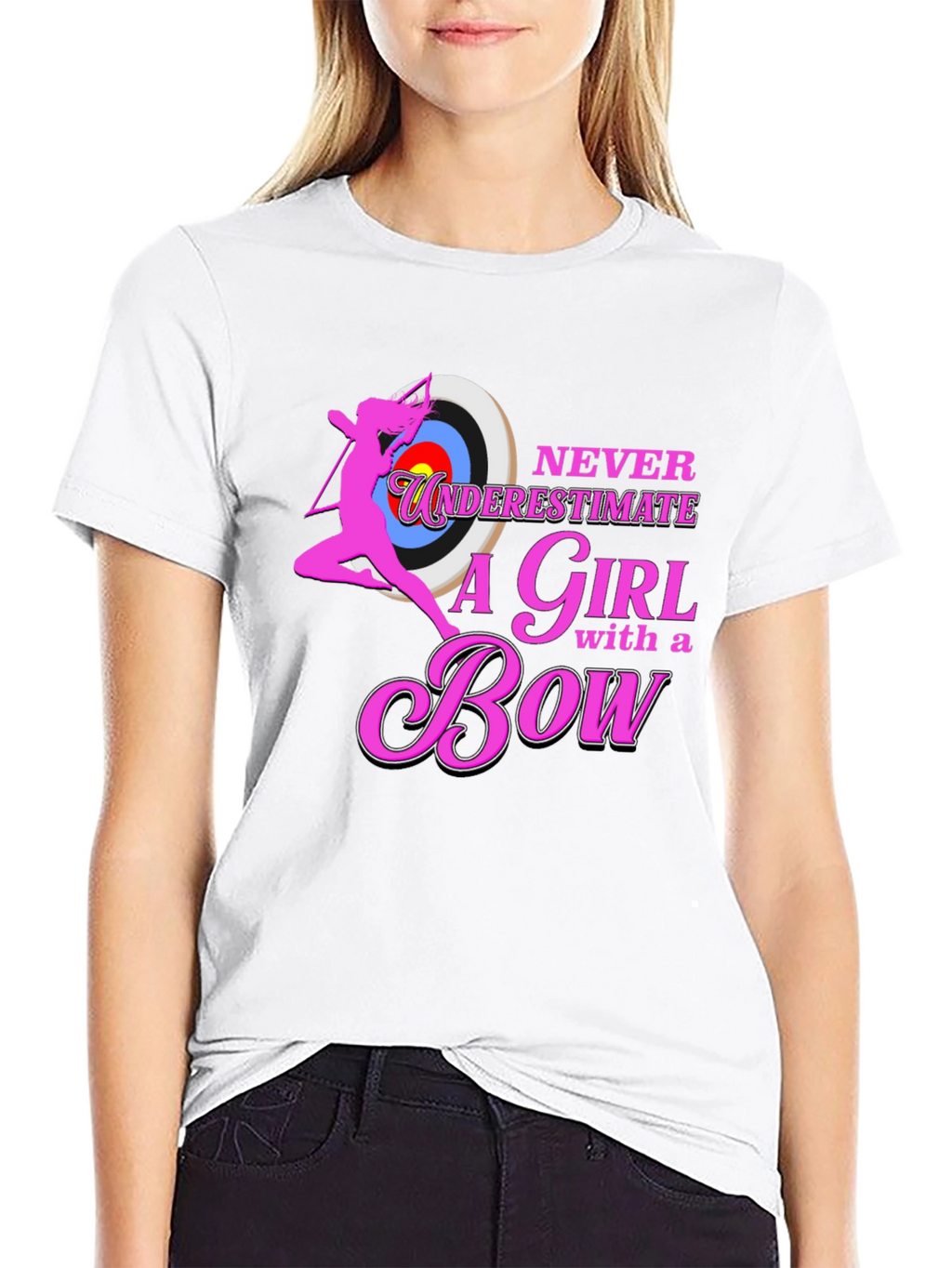 Never Underestimate a Girl with a Bow T-Shirt