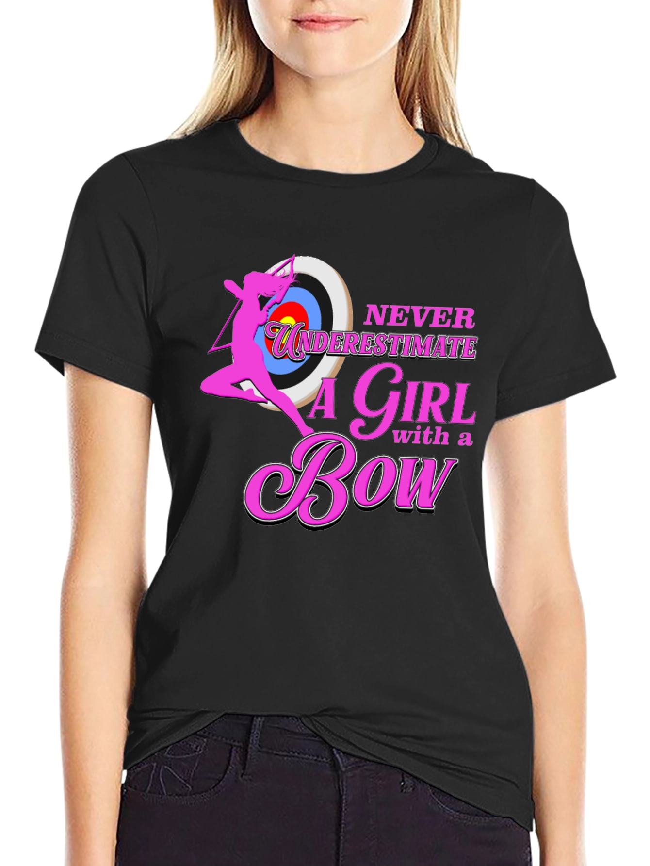 Never Underestimate a Girl with a Bow T-Shirt