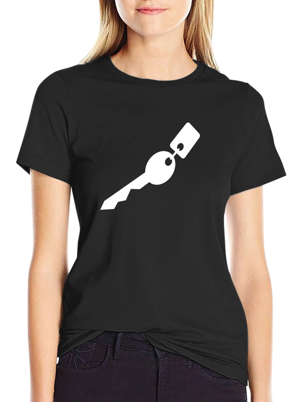 Key Graphic Tee - Black Cotton T-Shirt