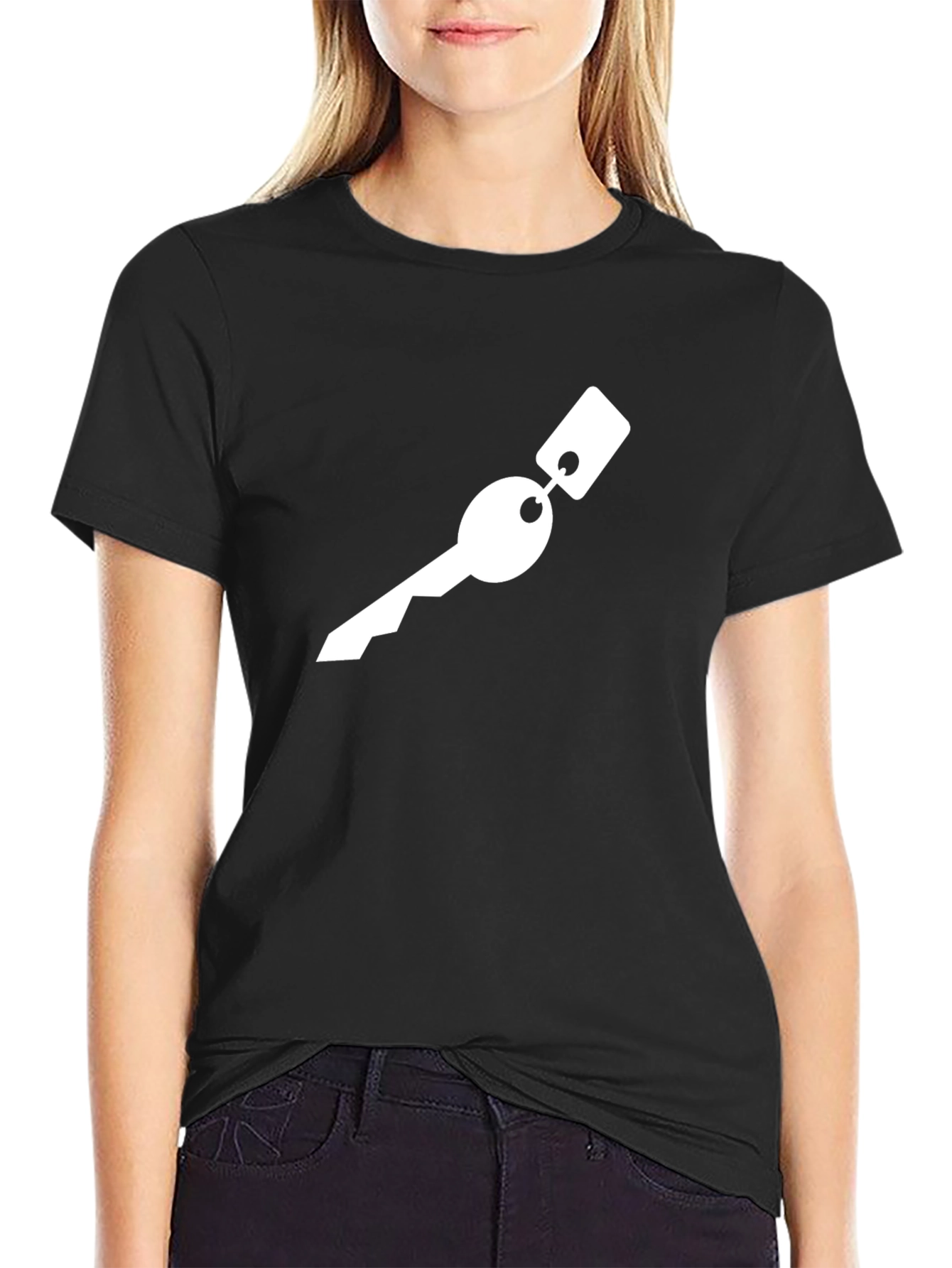 Key Graphic Tee - Black Cotton T-Shirt